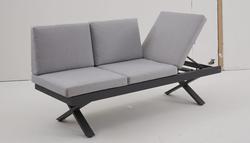 Produktbild von Loungesofa                 Textil
                    grau
    ca. 198 x 72 x 88 cm 
| Möbel Inhofer