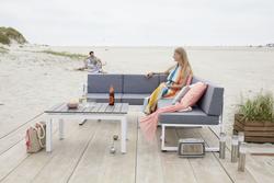 Produktbild von Lounge-Set                 Textil
                    grau
    ca. 210 x 70 x 66 cm 
| Möbel Inhofer