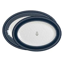 Produktbild von Marine Business "Sailor Soul" 2 Serviertplatten oval Melamin 41 x 29 cm und 35 x 26 cm | 300169