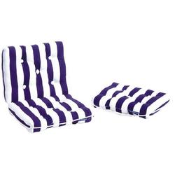 Produktbild von Kapok-Einzelkissen, blau/weiß gestreift, 45 x 38 x 7 cm | 302308