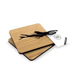 Produktbild von Seesucht Glasuntersetzer "Bodensee" 2-er Set 10 x 10 x 0,6 cm, Eiche  | 300495