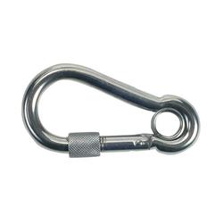 Produktbild von Karabinerhaken mit Schraubsicherung und Auge, 120mm | 302093