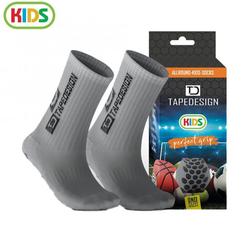 Produktbild von TAPEDESIGN Allround Classic Grip Kinder Fussballsocken - light grey | K003