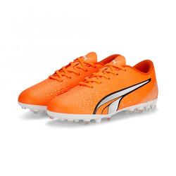 Produktbild von Puma ULTRA PLAY MG JR Rasen + Kunstrasenschuh - orange white blue glimmer | EU 35 1/2 / UK 3 | 107234-01-3