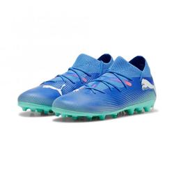 Produktbild von Puma FUTURE 7 MATCH MG JR Rasen + Kunstrasenschuh - Bluemazing/Weiß/Electric Peppermint | EU 32 / UK 13 | 107946-01-13