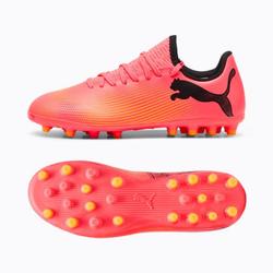 Produktbild von Puma FUTURE 7 PLAY MG JR. Rasen + Kunstrasenschuh - Sunset Glow/Black Sun Stream | EU 29 / UK 11 | 107736-03-11