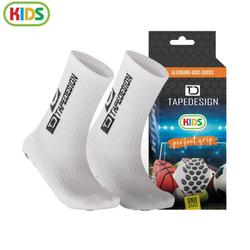 Produktbild von TAPEDESIGN Allround Classic Grip Kinder Fussballsocken - white | K001