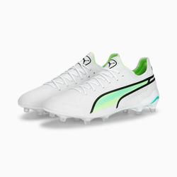 Produktbild von Puma KING ULTIMATE FG Fussballschuh - weiss neongelb türkis | EU 42 1/2 / UK 8 1/2 | 107097-03-8.5