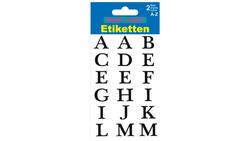 Produktbild von PAP-ART Buchstaben-Etiketten schwarz auf transparent 20mm