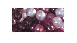 Produktbild von Rayher - RENAISSANCE GLASWACHSPERLEN 10MM MIT GROSSLOCH HALBTRANSPARENT LILA MIX 32 STÜCK DOSE 14473000