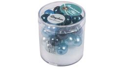 Produktbild von Rayher - RENAISSANCE GLASWACHSPERLEN 10MM MIT GROSSLOCH HALBTRANSPARENT TÜRKIS MIX 32 STÜCK DOSE 14474000