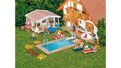 Produktbild von Faller 180542 - H0 - Swimming-Pool + Gartenhaus