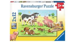 Produktbild von Ravensburger Puzzle - Glückliche Tierfamilien, 2 x 12 Teile