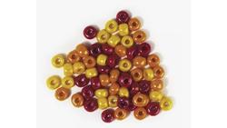 Produktbild von Rayher - GLAS-GROSSLOCHRADL OPAK 6,7MM ROT/GELB  DOSE 55G 1442100