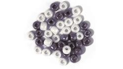 Produktbild von Rayher - GLAS-GROSSLOCHRADL OPAK 6MM GRAU/LILA/WS DOSE 55G 1441600