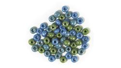 Produktbild von Rayher - GLAS-GROSSLOCHRADL OPAK 5,4MM GRUEN-BLAU DOSE 55G 1441400