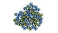 Produktbild von Rayher - GLAS-GROSSLOCHRADL OPAK 8,7MM GRUEN-BLAU DOSE 55G 1442000