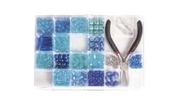 Produktbild von Rayher - PERLEN-BOX MIT ZANGE 20X13,5CM FARB U. GRÖSSEN MIX ROYALBLAU 14797376