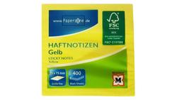 Produktbild von PAPERZONE Haftnotizwürfel 400 Blatt gelb