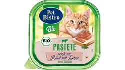 Produktbild von Pet Bistro Bio Katzennassfutter- Pastete reich an Rind mit Leber