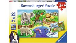 Produktbild von Ravensburger Puzzle - Tiere im Zoo, 2x12 Teile