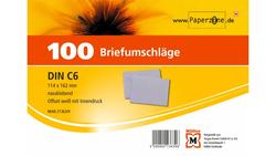 Produktbild von PAPERZONE Briefumschlag C6 nassklebend weiss 100Stück