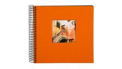 Produktbild von goldbuch Spiralalbum Bella Vista orange mit schwarzen Seiten 20x20 cm
