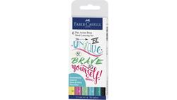 Produktbild von FABER CASTELL Hand Lettering Pitt Artist Pen 6er-Etui Pastell