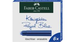 Produktbild von FABER-CASTELL Tintenpatronen 6er Pack königsblau löschbar