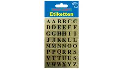 Produktbild von PAP-ART Buchstaben-Etiketten schwarz auf gold 15mm