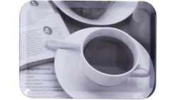 Produktbild von zeller Melamintablett "Kaffee-Design", 30,5x22 cm