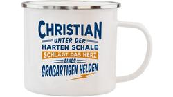 Produktbild von H&H Echter Kerl Emaille-Becher Christian