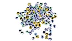 Produktbild von Rayher - Plastik-Buchstaben-Perlen rund, 6mm ø, SB-Blister 40g, gemischt