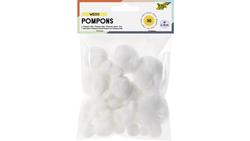 Produktbild von folia Pompons in verschiedenen Größen 30 Stück weiss