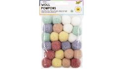 Produktbild von folia Woll-Pompoms pastell 24 Stück
