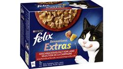 Produktbild von felix Katzennassfutter Sensations Extras in Gelee Geschmacksvielfalt vom Land 12x85g