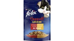 Produktbild von felix Katzennassfutter So gut wie es aussieht Doppelt Lecker in Gelee mit Rind und Geflügel