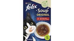 Produktbild von felix  Katzennassfutter Soup Geschmacksvielfalt vom Land mit Rind, Huhn, Lamm 6x48g