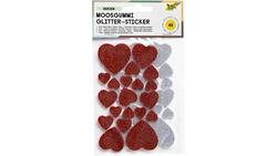 Produktbild von folia Glitzer-Moosgummi-Sticker rot/silber