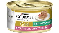 Produktbild von Purina GOURMET Katzennassfutter Gold Feine Pastete mit Forelle & Tomaten