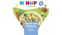 Produktbild von HiPP Kinder-Bio-Teller aus aller Welt - Nudeln mit Wildlachs in Kräuterrahmsauce