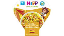 Produktbild von HiPP Kinder-Bio-Teller aus aller Welt - Paella mit buntem Gemüse und Bio-Hühnchen