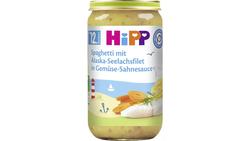Produktbild von HiPP Menüs ab 12.Monat - Spaghetti mit Alaska-Seelachsfilet in Gemüse-Sahnesauce