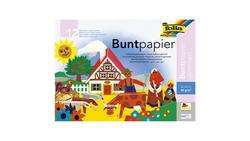 Produktbild von folia Buntpapierheft gummiert 23 x 25cm farblich sortiert