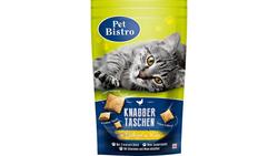 Produktbild von Pet Bistro Katzensnack Knabbertaschen mit Geflügel und Käse