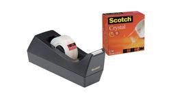 Produktbild von Scotch Tischabroller C38 mit 1 Rolle Crystal Clear Klebeband