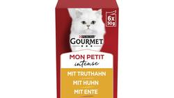 Produktbild von Purina GOURMET Katzennassfutter Mon Petit mit Ente Huhn und Truthahn, 6x50g Portionsbeutel