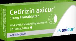 Produktbild von CETIRIZIN axicur 10 mg Filmtabletten 20 St