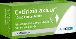 Produktbild von CETIRIZIN axicur 10 mg Filmtabletten 50 St