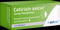 Produktbild von CETIRIZIN axicur 10 mg Filmtabletten 100 St
